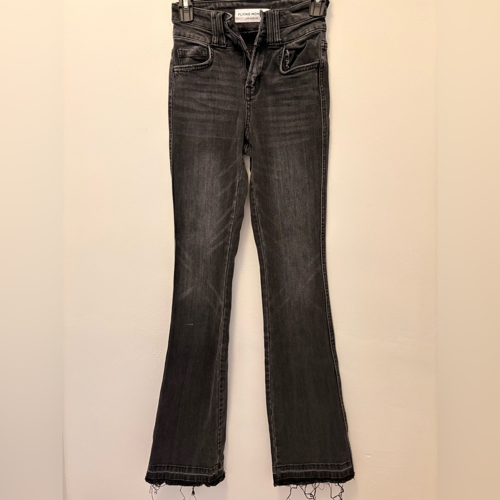 Flying Monkey High Rise Charcoal Flare Jeans